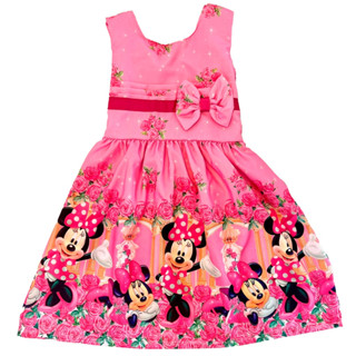 Vestido Feminino Infantil Menina Magali Minnie Princesas em Oferta na Shopee