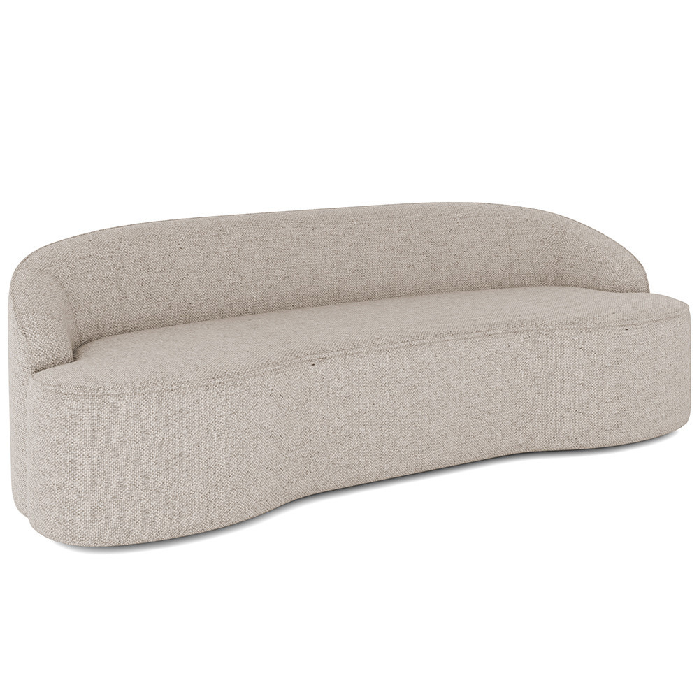 Sofá 3 Lugares Curvo Sala de Estar Living Lótus D02 Linho Bege 210 cm D-463 - Lyam Decor - Home & Living