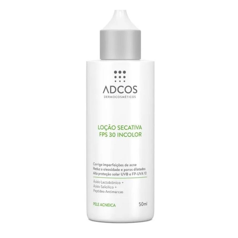 Loção Secativa Incolor para Acne Adcos Acne Solution FPS30 50ml