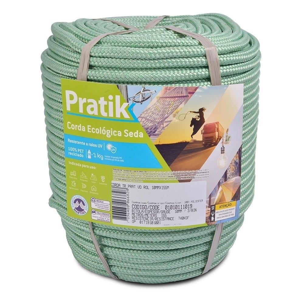 Corda Pratik Trançada Pet Verde Rolo 8mm x 233m - Home & Living