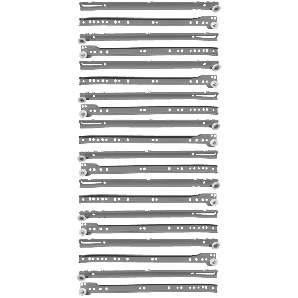 Kit 10 Corrediça Trilho Cinza Gaveta 400mm 40cm Extra 5 Par em Oferta na Shopee