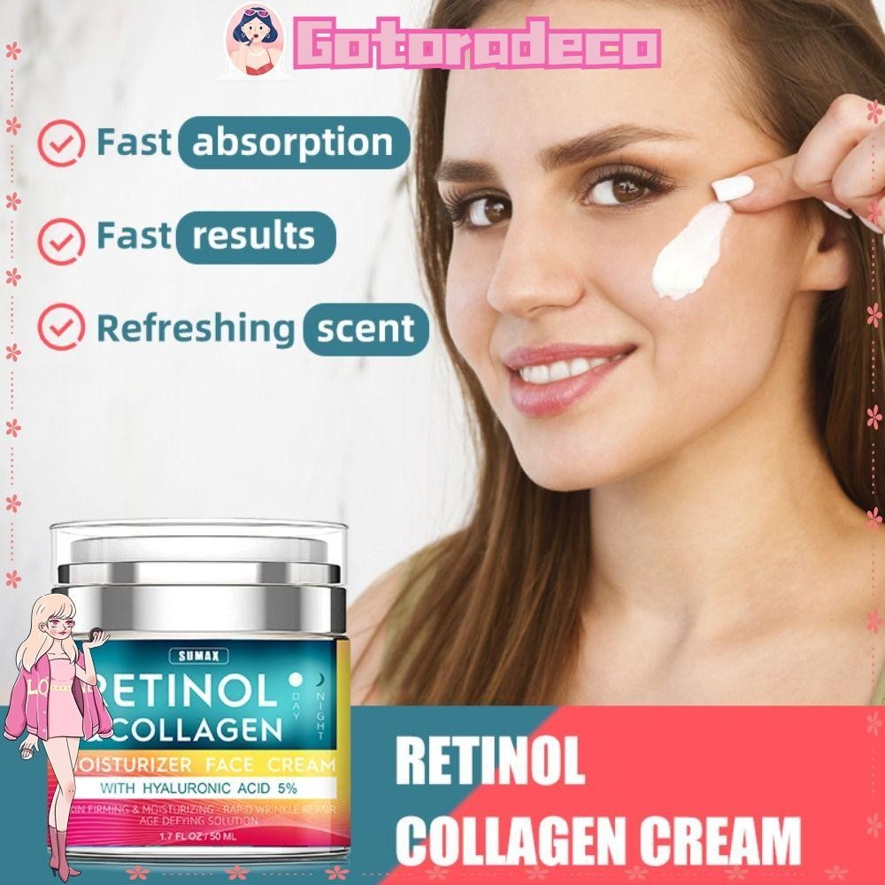 GOTORADECO Creme Facial Retinol , Hidratante Anti-Rugas Ácido Hialurônico , Envelhecimento 50ml Produtos De Cuidados Com A Pele