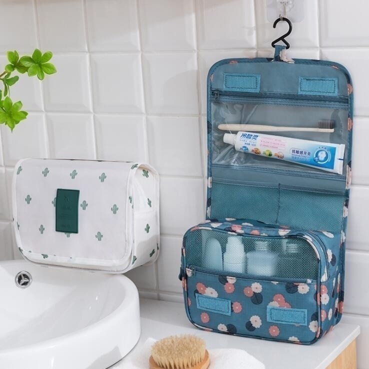 Necessaire Organizadora Bolsa De Viagem Para Objetos de Higiene Pessoal Com Divisória Cabide GANCHO