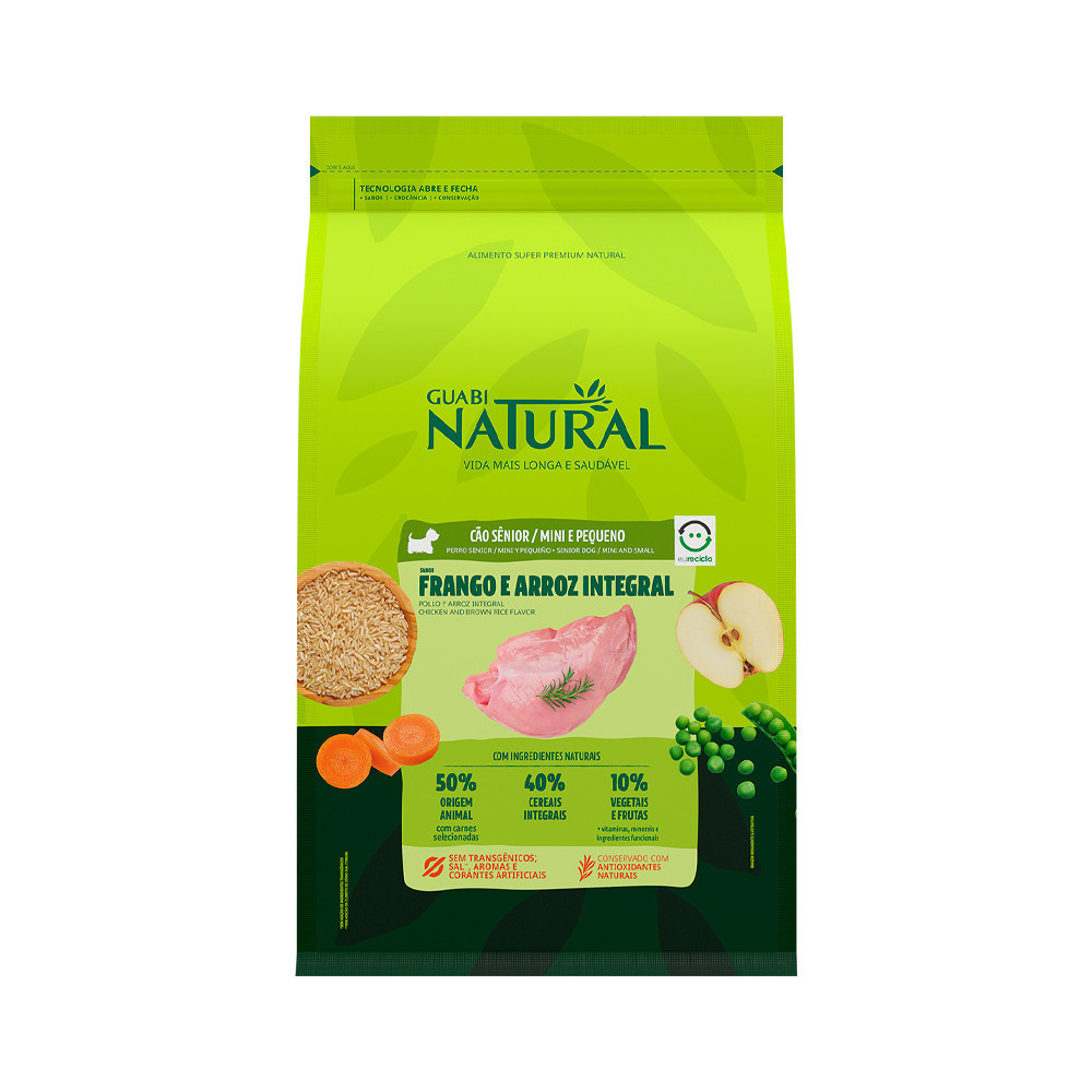 Ração Guabi Natural cãe sênior Porte Mini e Pequeno Frango e Arroz Integral 2,5kg