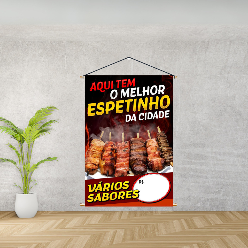 Banner Divulgação Espetinhos Churrasquinho varios tamanhos