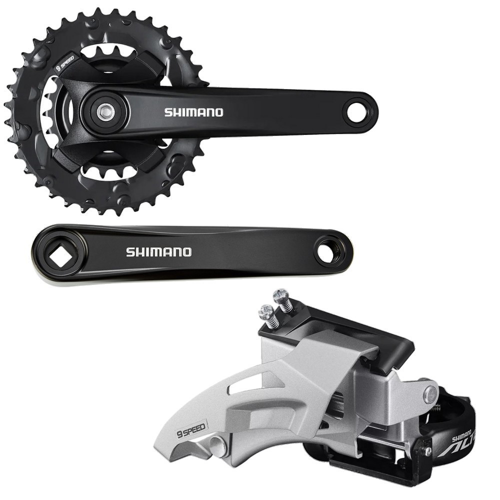 PEDIVELA SHIMANO ALTUS FC-MT101-2 PONTA QUADRADA - COROAS 36/22D + CÂMBIO DIANTEIRO ALTUS FD-M2020 - 2X9V em Oferta na Shopee