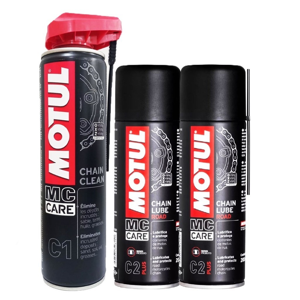 Limpa Correntes + Lubrificante Motul C1 Chain Clean + C2 Chain Lube em Oferta na Shopee