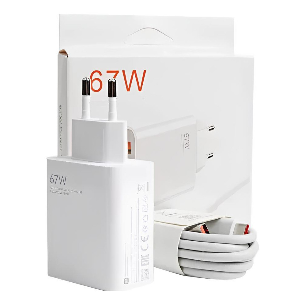 Carregador Turbo Para 67w Xia Redmi Note 8 9 10 11 Poco X3 Cor Branco em Oferta na Shopee