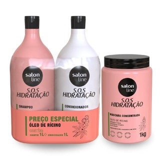 Kit Shampoo e Condicionador 1L + Máscara 1Kg Sos Hidratação em Oferta na Shopee