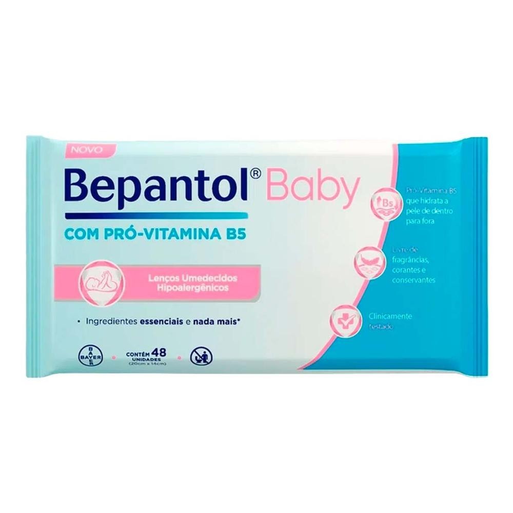 Lenços Umedecidos Bepantol Baby com 48 Unidades em Oferta na Shopee