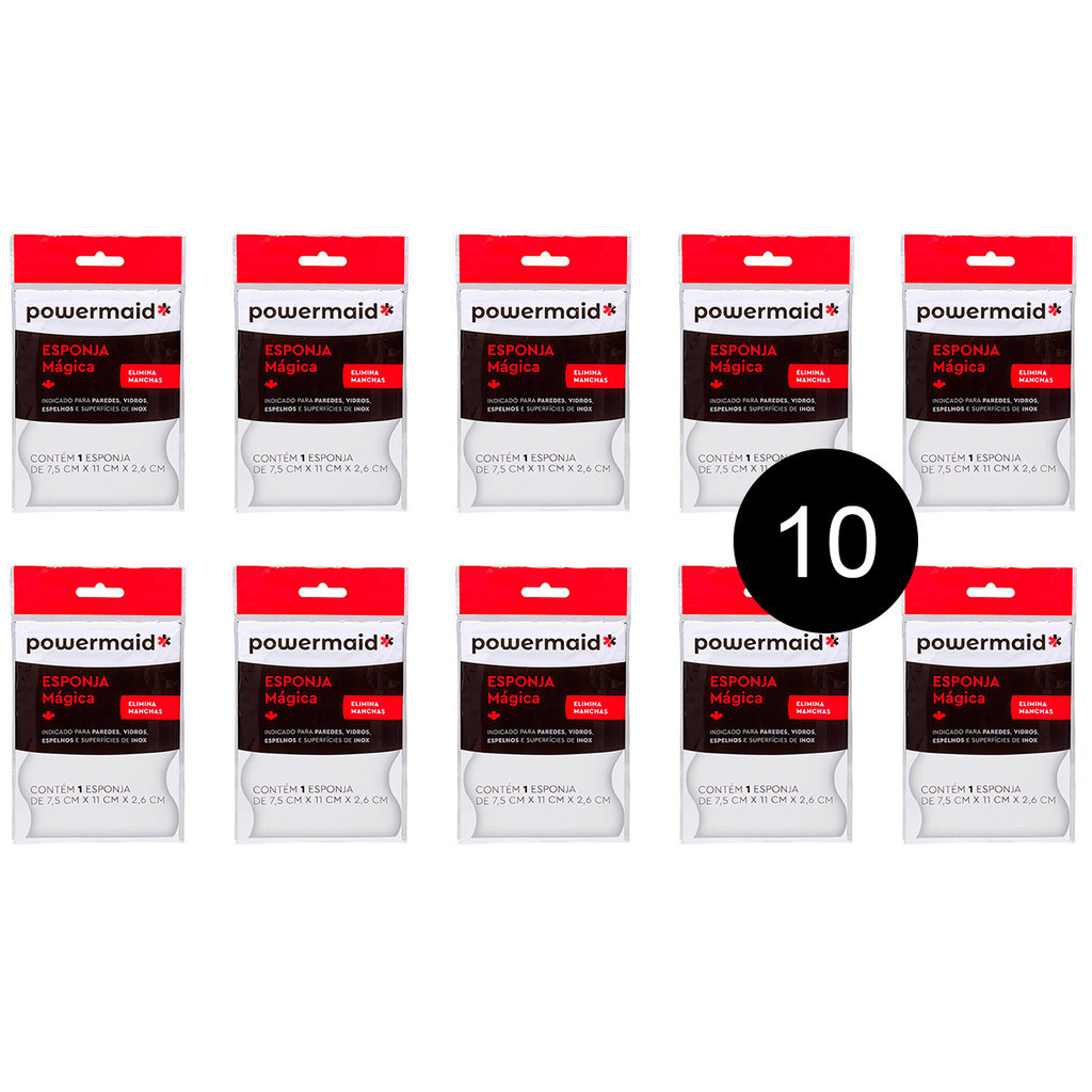 Kit 10 x Bucha Mágica de Limpeza Esponja Não Risca Lava E Remove Manchas
