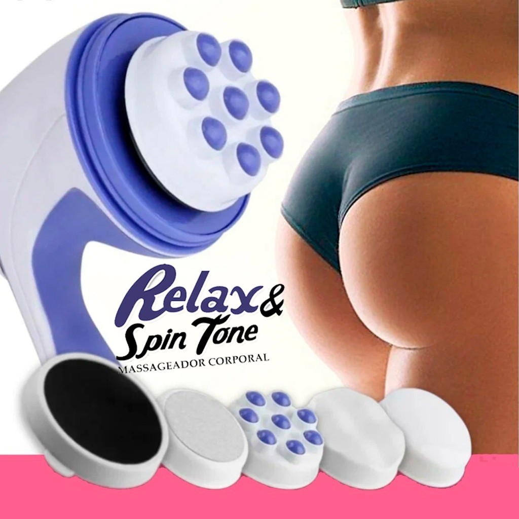 Massageador Corporal Drenagem Linfatica Orbital 360º Relax Spin & Tone 5 em 1 110V Completo