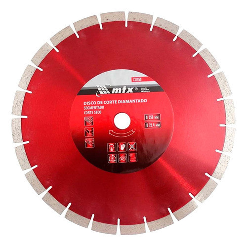 Disco De Corte Diamantado P/ Asfalto 14 Pol 350x25,4 Mtx