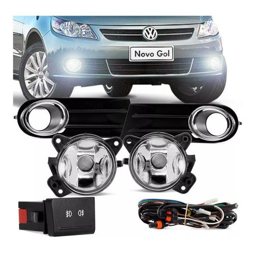 Kit Farol Auxiliar Milha Gol Voyage Saveiro G5 09 A 12 Bmo Neblina Serra Serração Farol Farolete Baixo Alto Noite Estrad