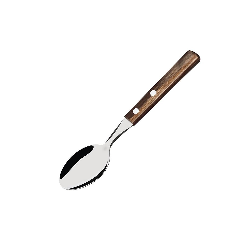 Colher de Mesa Tramontina, em Aço Inox e Cabo Polywood Castanho - 21103/490 em Oferta na Shopee