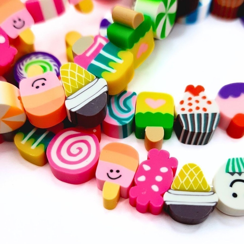 Miçanga Emborrachada Fimo Sweets Doces 11mm Colorido Diy Guloseimas em Oferta na Shopee