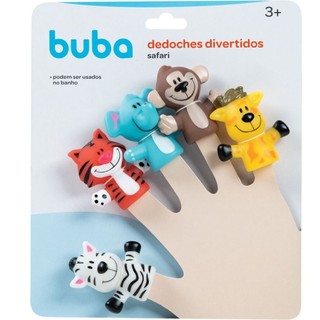 Dedoches Safari 5 Unidades Buba Fantoche de Dedo Animais Brinquedo para Banho Infantil 7284