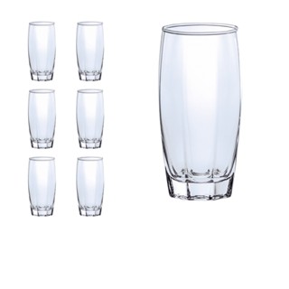 6 Copos Vidro 370ml Transparente Alta Qualidade Quadrado em Oferta na Shopee