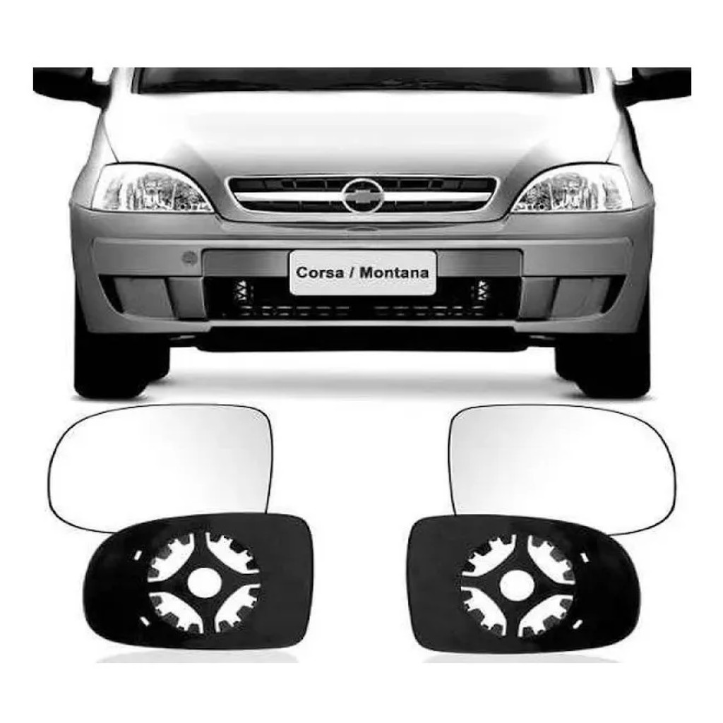 Lente Espelho C/ Base Retrovisor Corsa Montana 03 04 05/09
