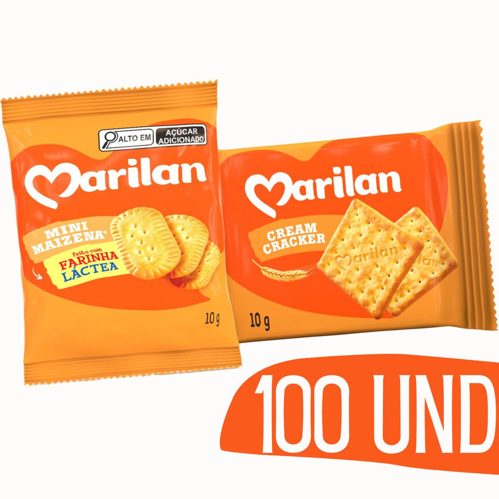 Biscoito Cracker e Mini Maizena Marilan Sache - 100 unid