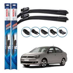 Par de Palhetas Limpador Parabrisa Multiclip Original Bosch Volkswagen Polo 2010 A 2014
