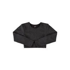 Blusa Cropped em Malha com Lurex Juvenil Gloss