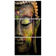 Kit Quadros Decorativo Buddha - Buda  3 peças 20X28 mdf alta qualidade