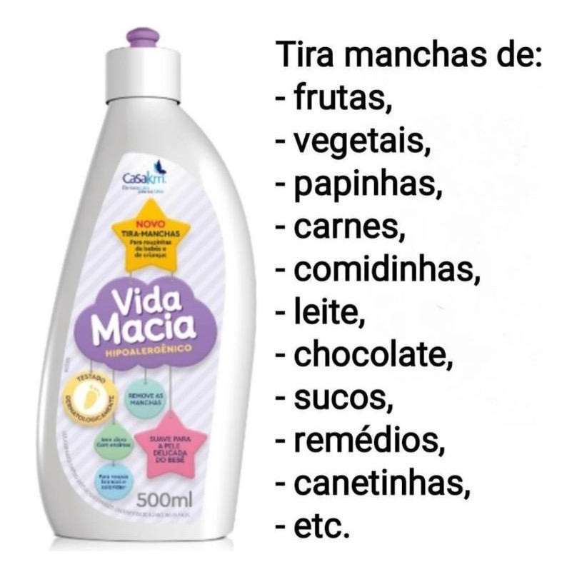 Kit Para Roupa De Bebê Criança= 1 Tira Manchas 2 Amaciantes