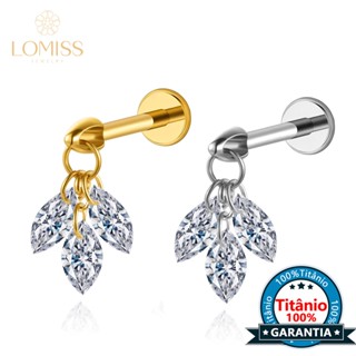 Piercing Labret Titânio Helix Tragus Conch Nariz Com 3 Pingentes Zircônia em Oferta na Shopee