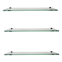 Kit - 3 Prateleira Porta Shampoo - Vidro - 50x10cm - 8mm