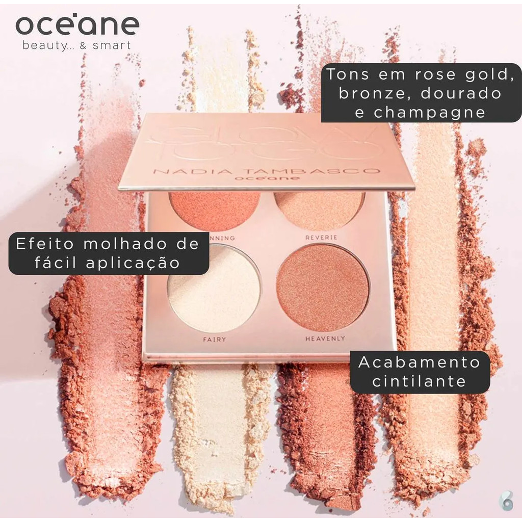 PALETA ILUMINADOR NÁDIA TAMBASCO 4 CORES OCEÁNE