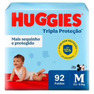 Fralda Huggies Tripla Proteção M Embalagem Econômica 92 Unidades em Oferta na Shopee