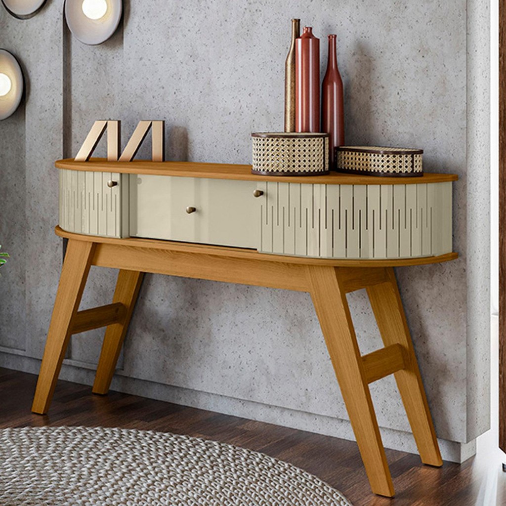 Aparador Sala de Estar 136cm Pés Retrô Gil Z10 Cumaru/Opala - Mpozenato em Oferta na Shopee