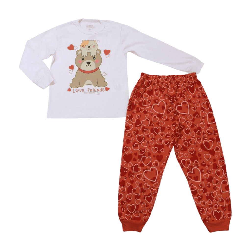 Pijama Longo Infantil Estampa Urso Brilha no Escuro - Bicho Bagunça