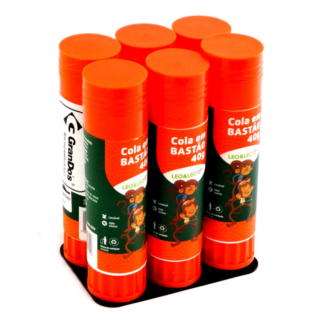 Kit 6 Colas Bastão Escolar 40g Leo&leo