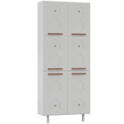 Paneleiro Duplo Aço Telasul Mirage New 6 Portas Branco