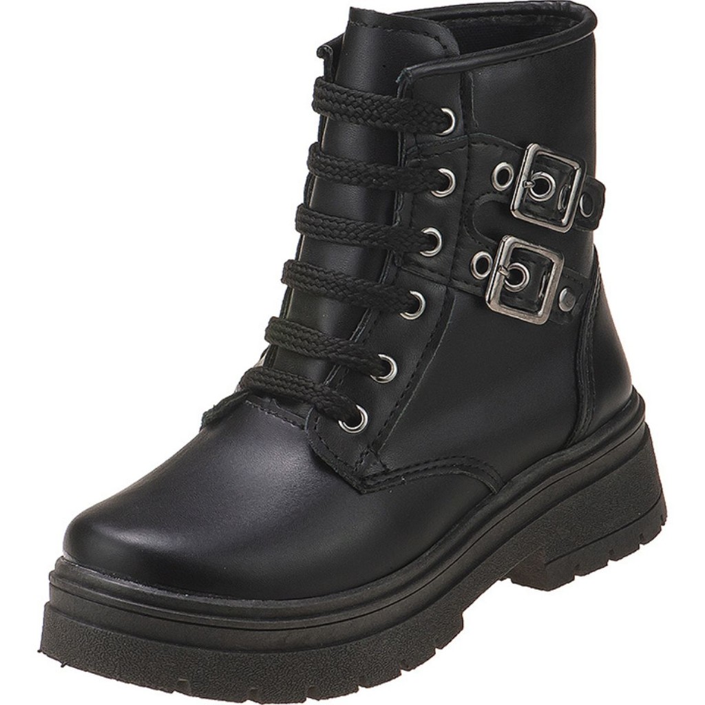 Bota Coturno Infantil Stilo Rosê Menina Blogueira Confortável com Fivelas-2614