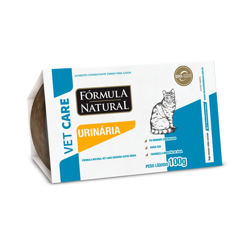Ração Úmida Fórmula Natural Vet Care Urinária para Gatos Kit c/2un 100g