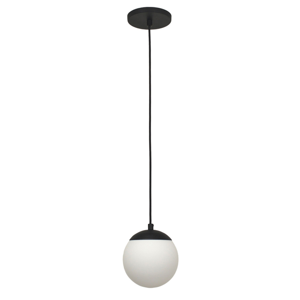 Pendente  Jabuticaba Preto 1 Bola/globo De Vidro.