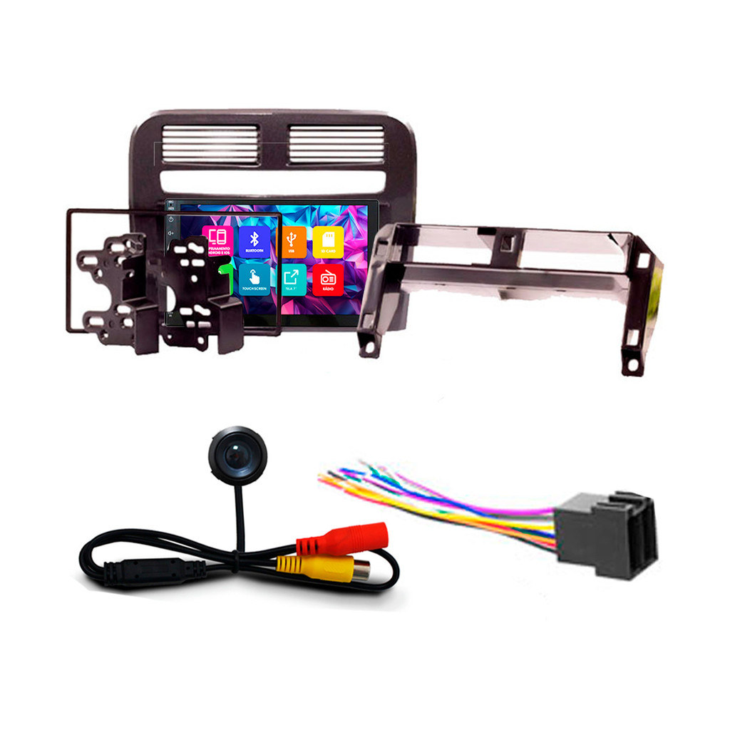 Kit Multimidia 7 Pol Punto 2008 2009 2010 2011 2012 Espelhamento Android Ios 2 Din Cinza Sequest Duto de Ar Camera Ré