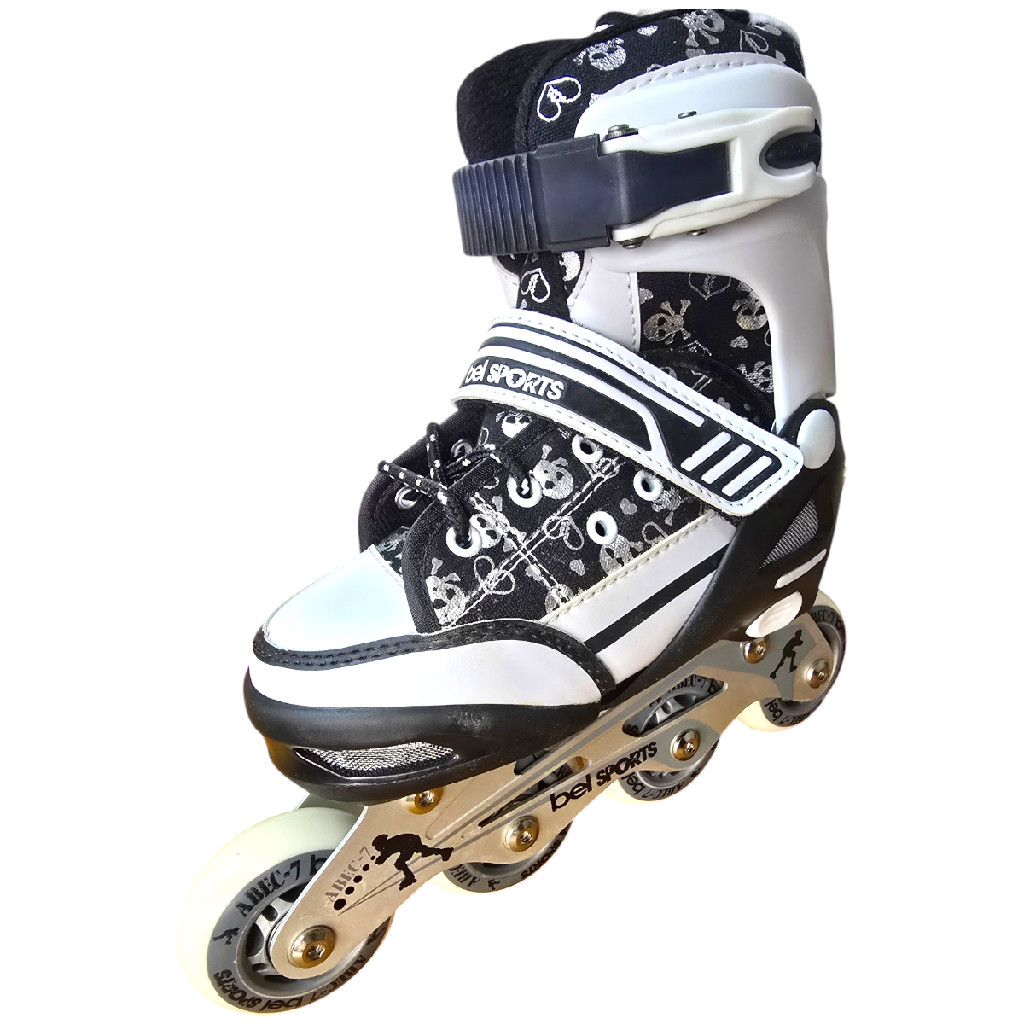Patins Inline Black Edition Alumínio 4 Rodas Rolamento PU ABEC 7 Radical