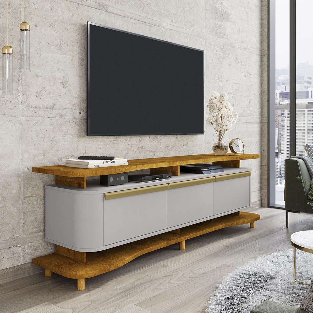 Rack Guarapari TV 75 Polegadas com Pés de Madeira Maciça em Oferta na Shopee