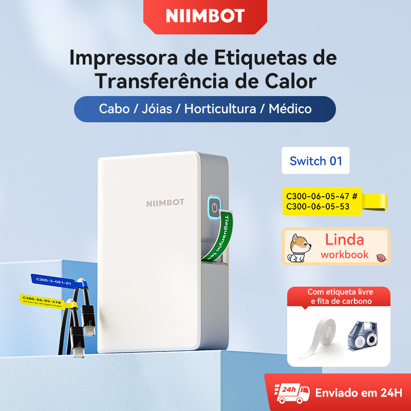 Niimbot N1(B18) Impressora De Etiquetas Transferência De Calor Inteligente Bluetooth Fabricante Cabo Jóias Horticultura em Oferta na Shopee