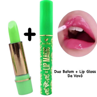 Kit Mágico da Vovó - Gloss Labial Lip Magic  + Batom Longa Duração 24 Horas - Produtos de…