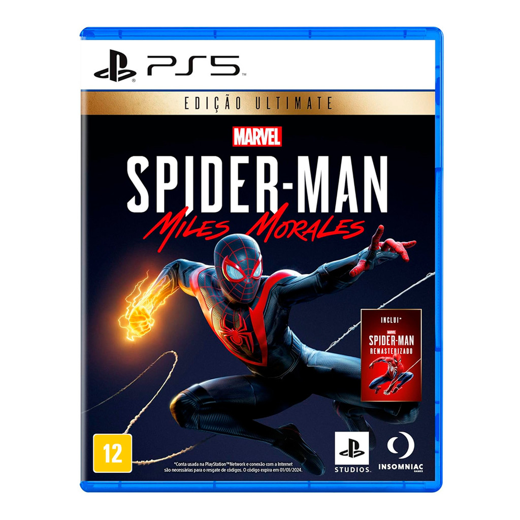 Jogo Marvels Spider-Man Miles Morales Edição Ultimate PlayStation 5 Mídia Física