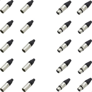 Kit 20 Plug Xlr Canon 10 Macho 10 Fêmea Berto Corpo Metálico em Oferta na Shopee