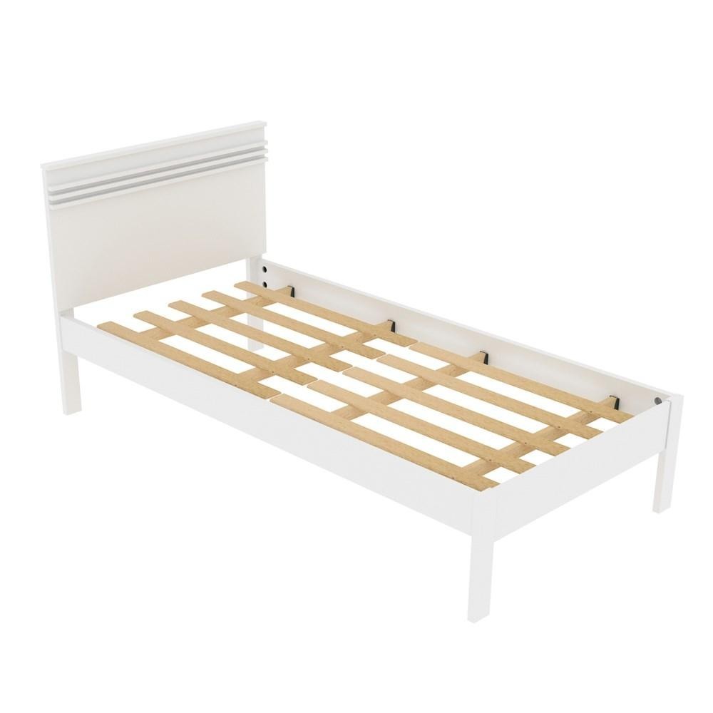 Cama de Solteiro Madeira CM8010 Branco - Tecno Mobili em Oferta na Shopee