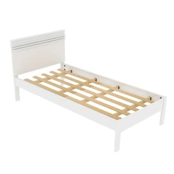 Cama de Solteiro Madeira CM8010 Branco - Tecno Mobili