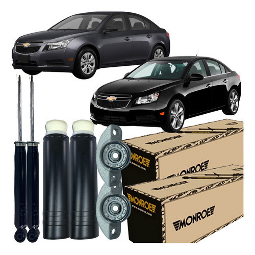 Kit Amortecedor Traseiro Original Monroe Coifa Batente Gm Cruze 1.8 16v 2011 A 2016