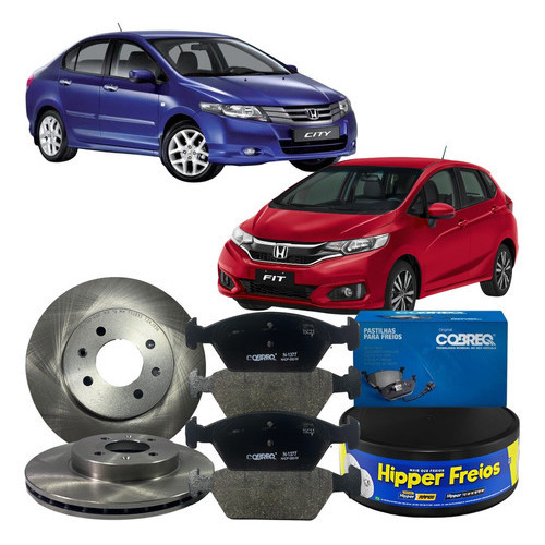 Kit Disco Freio Dianteiro Pastilha City 2009 Á 2014
